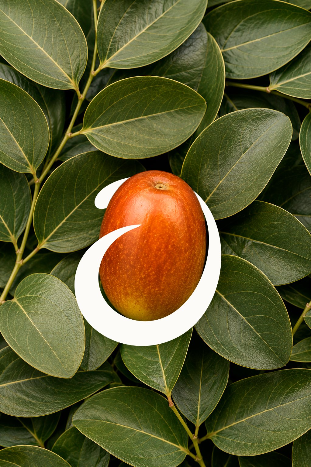 Fruto da jujuba entre as folhas